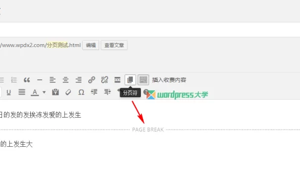 如果给WordPress 编辑器添加“下一页”分页按钮
